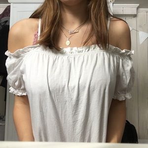 White tank top with ruffles